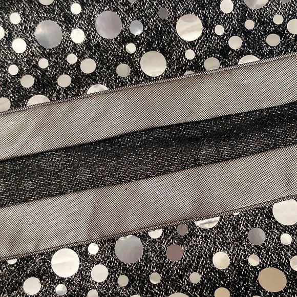 Vintage 1980s 1990s Glitzy Silver Pullover Long Duster Cardigan Disco Top Small - Picture 5 of 12